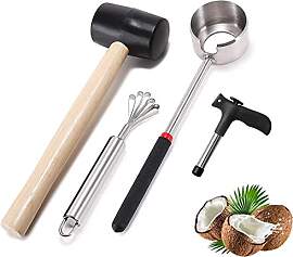 HZIYOU Kokosnussöffner-Werkzeug-Set,