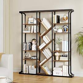 Hzuaneri Bücherregal, 3 Säulen 6 Tier