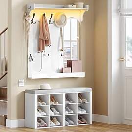 Hzuaneri Garderobe mit Sitzbank, Schuhbank mit