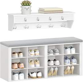 Hzuaneri Garderobe mit Sitzbank, Schuhbank mit