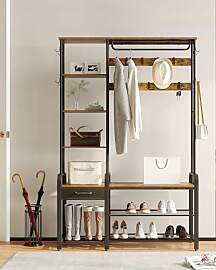 Hzuaneri Garderobenständer mit Schuhbank,