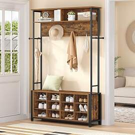 Hzuaneri Garderobenständer mit Schuhbank,