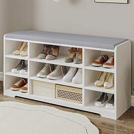 Hzuaneri Schuhbank, Schuhregal mit Sitzfläche,