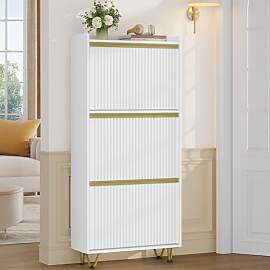Hzuaneri Schuhschrank mit 3 Klappen, Schuhkipper
