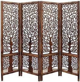 iAnanas Handgefertigter 4-Panel Raumteiler, Mango