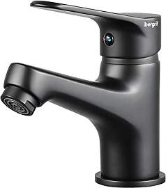 Ibergrif Wasserhahn Bad Schwarz Matt -