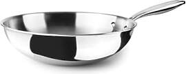 IBILI Triply Natural Wok 30 cm, Edelstahl,