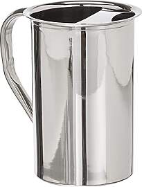 Ibili Wasserkrug gerade 2 l aus Edelstahl, silber, 