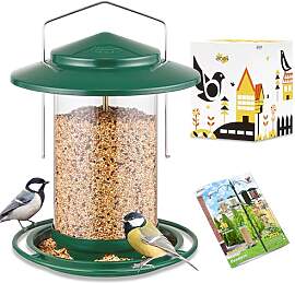 iBorn Vogelfutterspender,Metall Vogelhaus zum