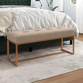 IBUQDDV Sitzbank Beige 110x36x45 cm Samt Sofabank