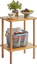 IBUYKE Holz Beistelltisch, Nachttische mit 2