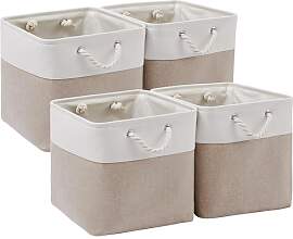 ICEMOR Cube Aufbewahrungsboxen (Weiß & Beige, 