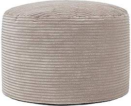 Icon Milano Hocker, Beige, Flauschiger Cord Stoff, 