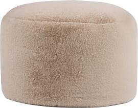 Icon Milano Hocker, Beige, Kaninchen Kunstfell