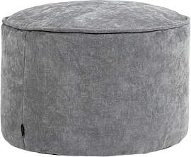 Icon Milano Hocker, Grau, Flauschiger Chenille