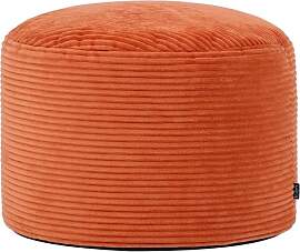 Icon Milano Hocker, Orange, Flauschiger Cord