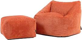 Icon Natalia Sitzsack Kinder mit Hocker, Orange,