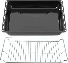 ICQN Tiefes Backblech Set mit Gitter 46,5 × 37 × 