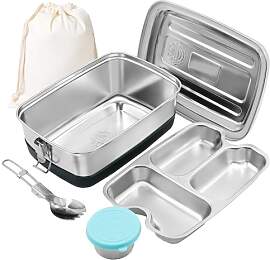 iDattel Brotdose Edelstahl, 2000ML Lunchbox