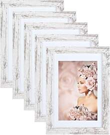 IDEAL TREND 5er Pack Holz Bilderrahmen Foto Plexi
