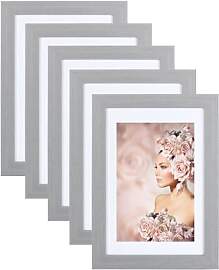IDEAL TREND 5er Pack Holz Bilderrahmen Foto Plexi