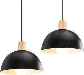 iDEGU 2 Stück Ø20cm Hängelampen Retro E27 LED