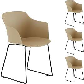 IDIMEX Gartenstuhl FORO im 4er Set, Beige -