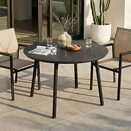 IDIMEX Gartentisch Agape rund 120x75cm, Schwarz