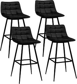 IDMarket - 4er-Set Barhocker Mady aus schwarzem