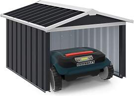 IDMarket - Garage für Mähroboter Satteldach