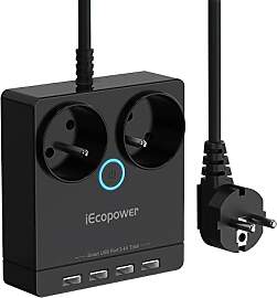 iEcopower Steckdosenleiste Überspannungsschutz,