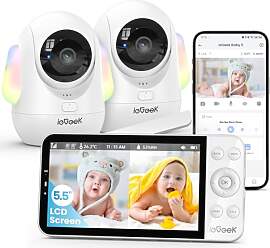 ieGeek Babyphone mit 2 Kameras APP [2,5K/4MP, 5,5