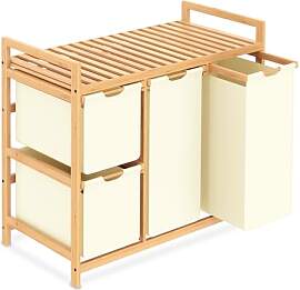 iEGrow Wäschekorb 4 Fächer 150L, Wäschesammler