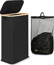 iEGrow Wäschekorb mit Deckel 65L, Wäschekörbe