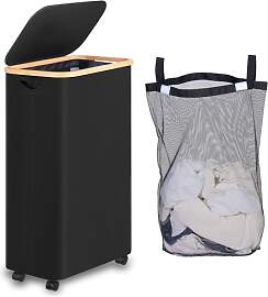 iEGrow Wäschekorb mit Deckel 75L, Wäschekörbe