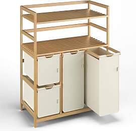 iEGrow Wäschesammler 4 Fächer 150L, Wäschekorb