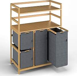 iEGrow Wäschesammler 4 Fächer 150L, Wäschekorb