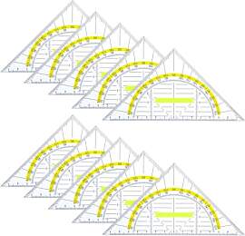IETWATE 10 Stück Geodreieck mit Griff, 16cm