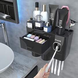 iHave Zahnbürstenhalter Wand mit Zahnpastaspender 