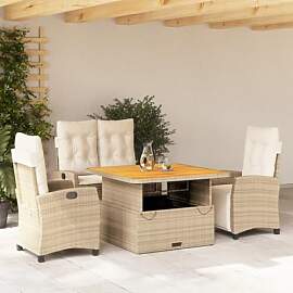 IKAYAA Ratan Gartenmöbel Set 4 Personen
