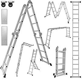 Ikodm 4x4 Stufen Mehrzweckleiter 4,7 m 7 in 1