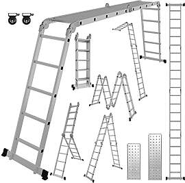Ikodm 4x5 Stufen Mehrzweckleiter 5,82 m 7 in 1
