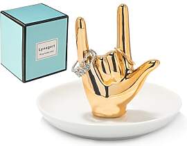 I LOVE YOU Hand Ring Halter Ring Schale Keramik