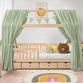 iLuane Hausbett Himmel aus 100% Baumwolle Musselin 