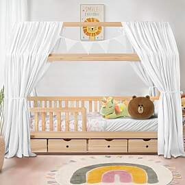 iLuane Hausbett Himmel aus 100% Baumwolle Musselin 
