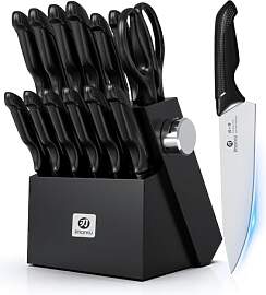 imarku Messerblock Schwarz - 14-teiliges Messerset 