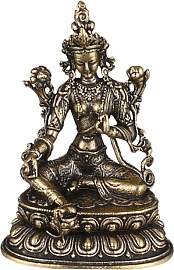 IMIKEYA Grüne Tara Statue: Mini Tara Figur