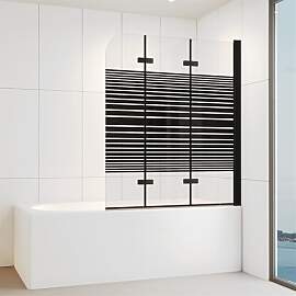 IMPTS 140x140 CM Duschwand für Badewanne 3 teilig 