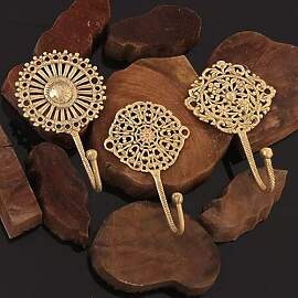Indian Shelf Boho-Wandhaken in Gold, dekorativ,