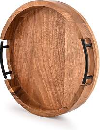 Indus Lifespace Tablett aus Akazienholz, rund,